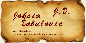 Joksim Dabulović vizit kartica